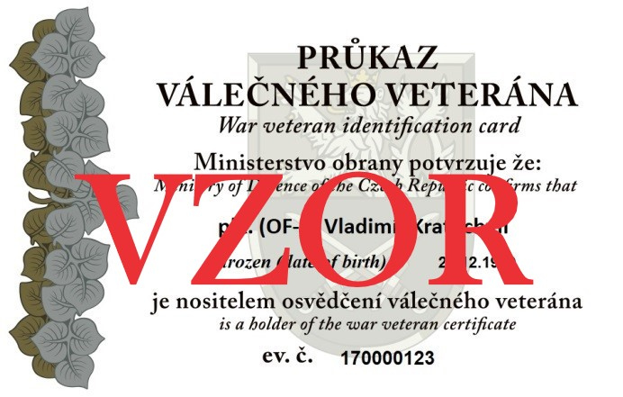 Vzor průkazu válečného veterána